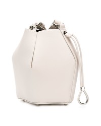 Белая кожаная сумка-мешок от Alexander McQueen