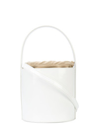 Белая кожаная сумка-мешок от Staud