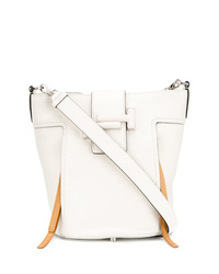 Белая кожаная сумка-мешок от Tod's