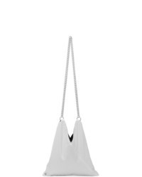 Белая кожаная сумка-мешок от MM6 MAISON MARGIELA