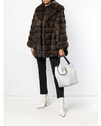 Белая кожаная сумка-мешок от Givenchy