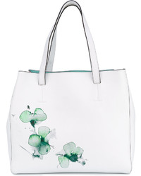 Женская белая кожаная сумка с цветочным принтом от Fratelli Rossetti