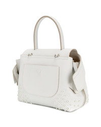 Белая кожаная сумка-саквояж от Tod's