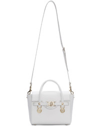 Белая кожаная сумка-саквояж от Versace