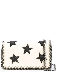 Женская белая кожаная сумка со звездами от Stella McCartney