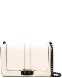 Белая кожаная сумка через плечо с геометрическим рисунком от Rebecca Minkoff