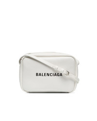 Белая кожаная сумка через плечо с принтом от Balenciaga