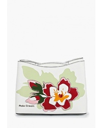 Белая кожаная сумка через плечо с цветочным принтом от Fiato Dream