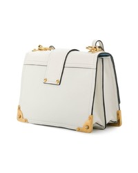 Белая кожаная сумка через плечо от Prada