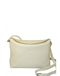 Белая кожаная сумка через плечо от D.Angeny