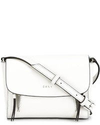 Белая кожаная сумка через плечо от DKNY