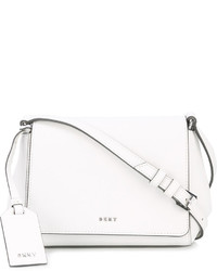 Белая кожаная сумка через плечо от DKNY