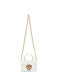 Белая кожаная сумка через плечо от Dolce And Gabbana