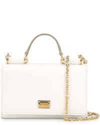 Белая кожаная сумка через плечо от Dolce & Gabbana