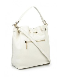 Белая кожаная сумка через плечо от Fabretti