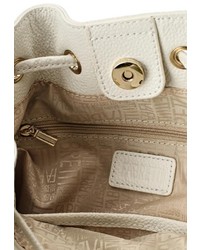 Белая кожаная сумка через плечо от Fabretti