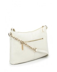Белая кожаная сумка через плечо от Fabretti
