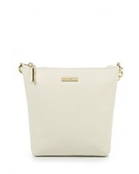 Белая кожаная сумка через плечо от Fabretti