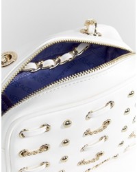 Белая кожаная сумка через плечо от Versace