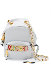 Белая кожаная сумка через плечо от Moschino