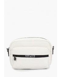 Белая кожаная сумка через плечо от Vitacci