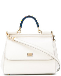 Женская белая кожаная сумка от Dolce & Gabbana