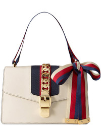 Женская белая кожаная сумка от Gucci
