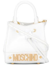 Женская белая кожаная сумка от Moschino