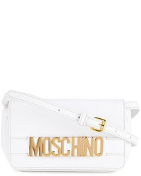 Женская белая кожаная сумка от Moschino