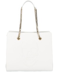 Женская белая кожаная сумка от Philipp Plein