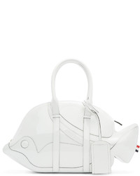 Женская белая кожаная сумка от Thom Browne