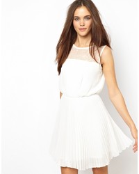 Белая короткая юбка-солнце со складками от Elise Ryan