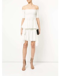 Белая короткая юбка-солнце от Kitx