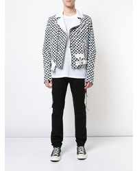 Мужская белая косуха с принтом от Amiri