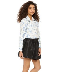 Женская белая косуха с цветочным принтом от Veda