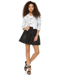 Женская белая косуха с цветочным принтом от Veda