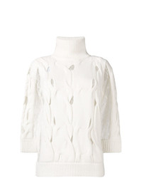 Женская белая кофта с коротким рукавом от Blumarine
