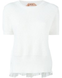 Женская белая кофта с коротким рукавом от No.21