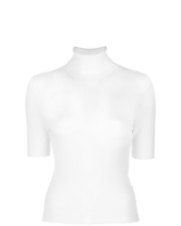 Женская белая кофта с коротким рукавом от Thom Browne