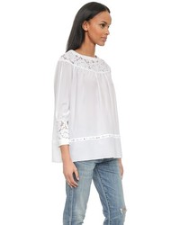 Белая кружевная блуза-крестьянка от Rachel Zoe