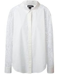 Белая кружевная блуза на пуговицах от DKNY