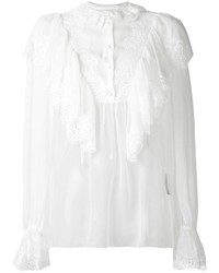 Белая кружевная блуза на пуговицах от Dolce & Gabbana