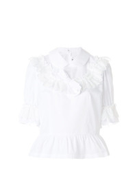 Белая кружевная блуза с коротким рукавом с рюшами от Comme Des Garcons Comme Des Garcons