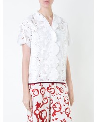 Белая кружевная блуза с коротким рукавом от Tsumori Chisato