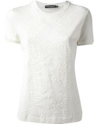 Белая кружевная блуза с коротким рукавом от Dolce & Gabbana