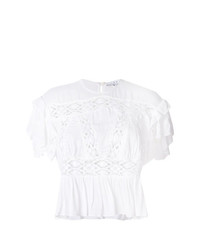 Белая кружевная блуза с коротким рукавом от IRO