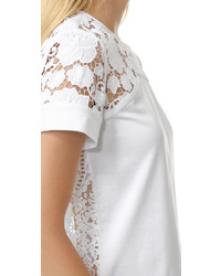 Белая кружевная блуза с коротким рукавом от No.21