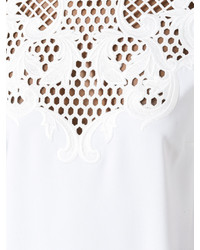 Белая кружевная блуза с коротким рукавом от Stella McCartney