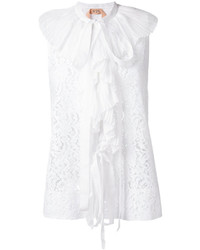 Белая кружевная блузка с вышивкой от No.21