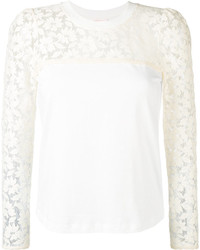 Белая кружевная блузка с вышивкой от See by Chloe